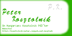 peter kosztolnik business card